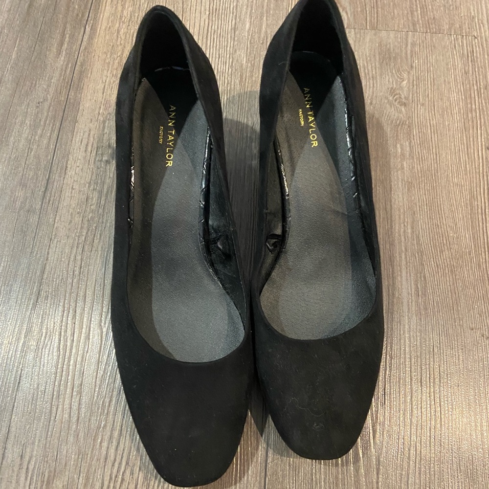Ann Taylor Black Suede Heels